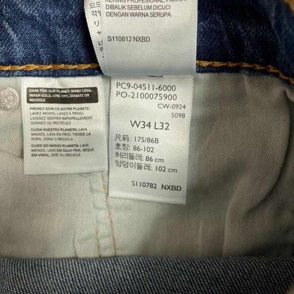 Levis 511 Men's W34 L32 Blue Denim Jeans Slim Straight - Picture 6 of 8